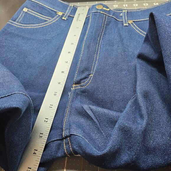 Vintage Lee Jeans Mens Size 34x36 80s Dark Wash High Rise Western Ranch Denim - Picture 9 of 11